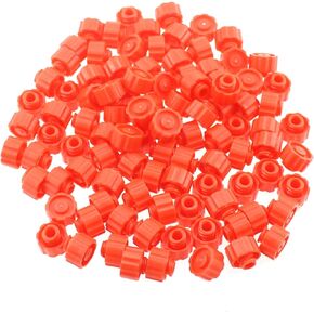 100PCS Syringe Luer Lock Cap Luer Lock Dispensing Needle Cap Orange Round Plastic Needleless Luer Lock Cap for Infusion Tube and Laboratory Supply