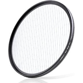 58mm Blue Streak Effect Filter, Premium Optical Glass 360° Rotatable Anamorphic Flare Special Effects Lens Filter