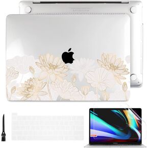 Batianda Case for New MacBook Pro 13 Inch 2022 M2 Chip and Model A2338 M1 A2251 A2289 2021 2020 Release,Stylish Designed Hard Shell with Keyboard Cover & Screen Protector, Vintage Flower