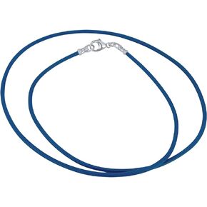 Sterling Silver 1.8mm Fine Royal Blue Leather Cord Necklace - Any Length