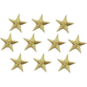 5/8 Inch Stars - Embroidered Iron on Patch (White (10 Pieces))