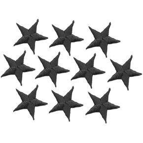5/8 Inch Stars - Embroidered Iron on Patch (White (10 Pieces))