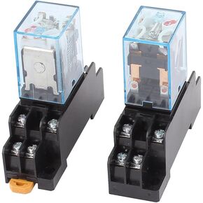 uxcell 2PCS MY2N-J AC 24V Coil 8P DPDT Electromagnetic Power Relay w Socket Base