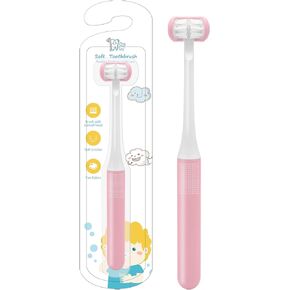 3 Sided Toddler Toothbrush, Soft Bristles Kids Toothbrush, Autism Sensory Toothbrush, 3 Sided Toothbrush Kids Silicone Elastic Brush Heads Gentle Clean Each Tooth