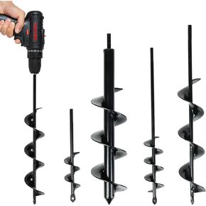 2x32 Inch Auger Drill Bit for Planting, Long Handle No Squat Easy Bulb Planter, Garden Bulb & Bedding Plant Auger, Post Hole Digger for 3/8" Hex Drive Drill