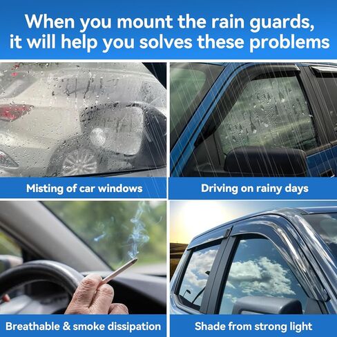 واقيات المطر للنافذة لسيارة Ford Escape 2020-2023، واقيات حاجب النافذة، حاجبات الرياح، واقيات التهوية، واقيات المطر، الشمس 2021 2022 20 21 22، شريط على in Kuwait
