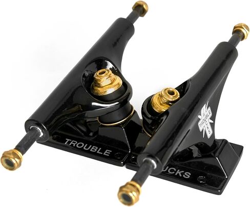 شاحنة تزلج مجوفة من Trouble Trucks - شماعة 139 مم، محور 8.25 بوصة - أسود/أسود - مجموعة من 2 (T16) in Kuwait