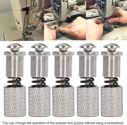 Tnfeeon 5Pcs Spring Foot Clamp Sewing Accessories Stainless Steel Easy Change Strong Durable Presser Foot Change Screws Clamp for Sewing Machine in Saudi Arabia