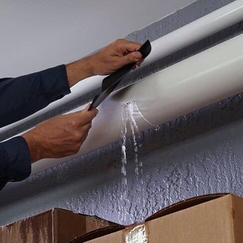 Fix It شريط مطاطي مقاوم للماء لإصلاح حوض السباحة، شريط تحت الماء، سدادة تسرب المياه، شريط إصلاح رقعة السقف: شريط مطاطي أسود 4 بوصة × 5 بوصة (1) in Kuwait