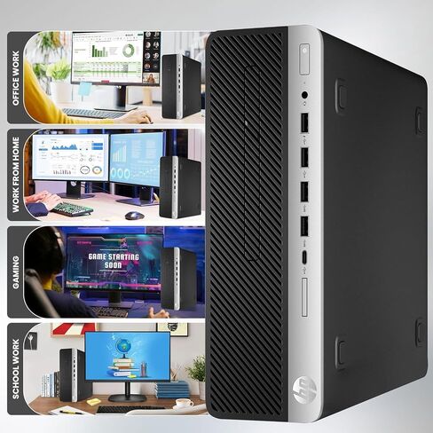 كمبيوتر مكتبي HP 800 G5، Intel i5 9500 حتى 4.40 جيجاهرتز، 32 جيجابايت DDR4، 512 جيجابايت SSD، شاشة 22 بوصة، لوحة مفاتيح وماوس RGB، HDMI، NVIDIA GeForce GTX 1050 Ti 4 جيجابايت Windows 11 Pro (متجدد) in Saudi Arabia