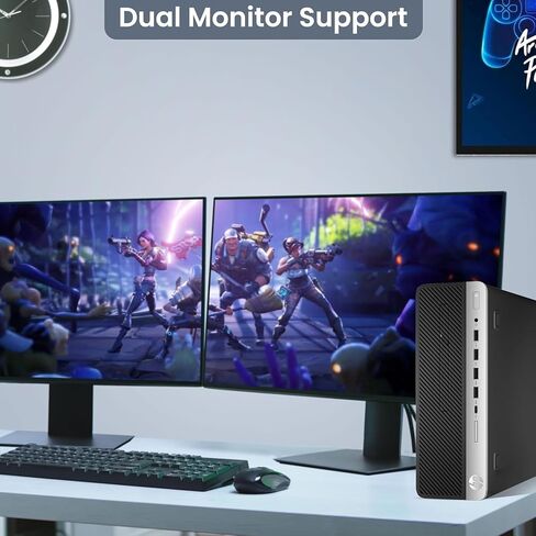 كمبيوتر مكتبي HP 800 G5، Intel i5 9500 حتى 4.40 جيجاهرتز، 32 جيجابايت DDR4، 512 جيجابايت SSD، شاشة 22 بوصة، لوحة مفاتيح وماوس RGB، HDMI، NVIDIA GeForce GTX 1050 Ti 4 جيجابايت Windows 11 Pro (متجدد) in Saudi Arabia