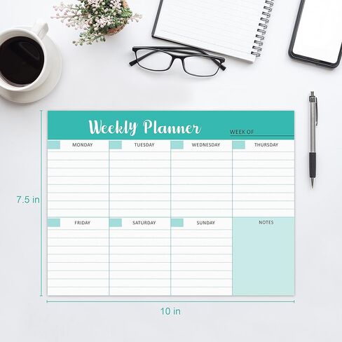 Weekly Planner Notepad To Do List Pad with 52 Tear off Sheets,Weekly Calendar Desk Pad for Home & Office Maximizing Productivity, 7.5x10 Inches in Kuwait