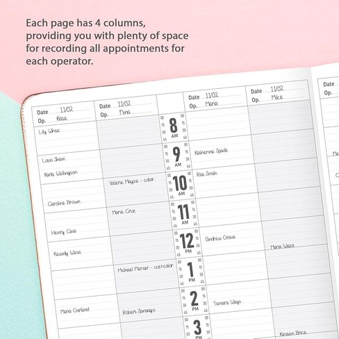 كتاب مواعيد صالون GoGirl - كتاب حجز لصالونات التجميل والمنتجعات الصحية ومصففي الشعر وأخصائيي التجميل - مخطط حجز التطبيقات، 7 × 10 بوصة (وردي فاقع) in Kuwait