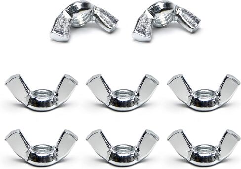 MroMax 8PCS 3/8"-16 Butterfly Wing Nuts Carbon Steel Zinc Plated Wing Nuts Silver Hand Twist Tighten Ear Wingnuts Fasteners Parts Wing-Nut for Mechanical Electronic Furniture Decoration in Saudi Arabia