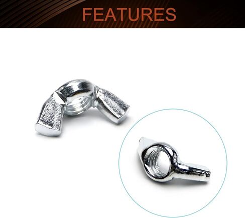 MroMax 8PCS 3/8"-16 Butterfly Wing Nuts Carbon Steel Zinc Plated Wing Nuts Silver Hand Twist Tighten Ear Wingnuts Fasteners Parts Wing-Nut for Mechanical Electronic Furniture Decoration in Saudi Arabia