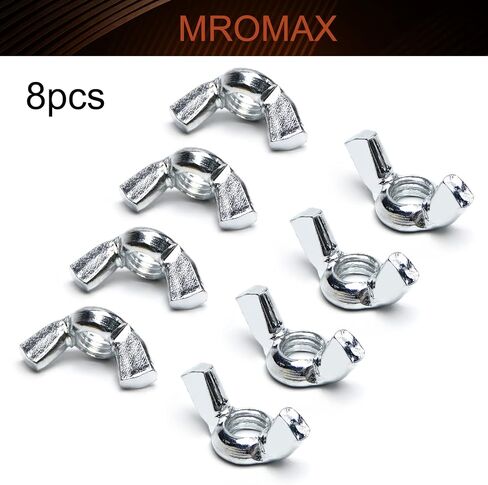 MroMax 8PCS 3/8"-16 Butterfly Wing Nuts Carbon Steel Zinc Plated Wing Nuts Silver Hand Twist Tighten Ear Wingnuts Fasteners Parts Wing-Nut for Mechanical Electronic Furniture Decoration in Saudi Arabia