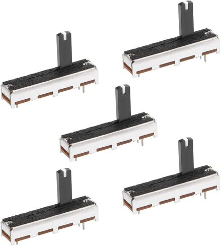 uxcell 5pcs Fader Variable Resistors Mixer 35mm Straight Slide Potentiometer B50K Ohm Linear Potentiometers for Dimming Tuning in Saudi Arabia