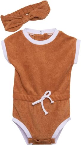 Lila & Jack 2PC French Terry Romper & Headband Set in Saudi Arabia