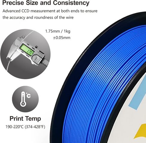 HELLO3D 3D Printer Filament, Black PLA Filament 1.75mm, Dimensional Accuracy +/-0.05mm, Fit Most FDM 3D Printing, Vacuum Packaging, 1 kg Spool (2.2 lbs), 330 Meters in Saudi Arabia