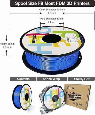 HELLO3D 3D Printer Filament, Black PLA Filament 1.75mm, Dimensional Accuracy +/-0.05mm, Fit Most FDM 3D Printing, Vacuum Packaging, 1 kg Spool (2.2 lbs), 330 Meters in Saudi Arabia