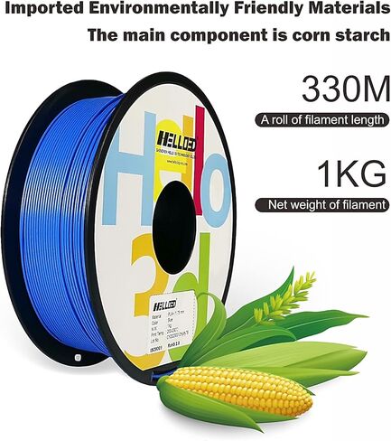 HELLO3D 3D Printer Filament, Black PLA Filament 1.75mm, Dimensional Accuracy +/-0.05mm, Fit Most FDM 3D Printing, Vacuum Packaging, 1 kg Spool (2.2 lbs), 330 Meters in Saudi Arabia