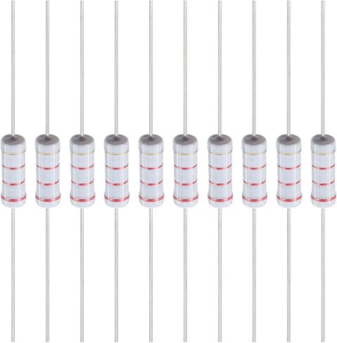 Fielect 20Pcs 1.8K ohm Resistor 3W 5% Metal Oxide Film Resistors Axial Lead Flame Proof for DIY Electronic Projects and Experiments Tolerance in Saudi Arabia