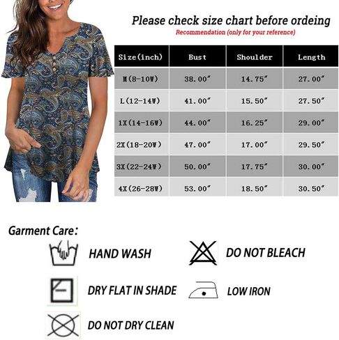 Tralilbee Women's Plus Size Long Sleeve Flowy Henley Shirt V Neck Tunic Tops in Saudi Arabia