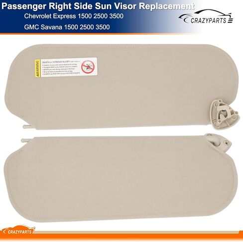 Driver & Passenger Side Sun Visor Compatible with Chevrolet Express GMC Savana 1500 2500 3500 4500 1999-2019 Replaces# 84054688 84054695 Beige in Saudi Arabia