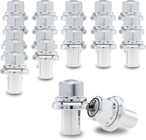 Two-Piece Flange Wheel Nuts - M22x1.5 Hex:33mm Black for Heavy Duty Truck, Semi Truck Fit Aluminum or Steel Wheels with Hub Piloted - 10PCS in Kuwait