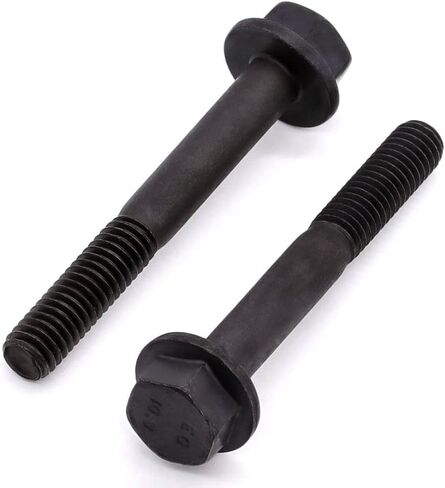 Glvaner M10-1.5 x 35mm Length (10 pcs) Alloy Steel Flanged Washer Head Hex Bolts, Extra-Large Washer Head, 10.9 Grade Black Oxide Finish GB5789 Full Thread in Saudi Arabia