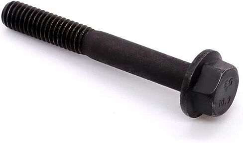 Glvaner M10-1.5 x 35mm Length (10 pcs) Alloy Steel Flanged Washer Head Hex Bolts, Extra-Large Washer Head, 10.9 Grade Black Oxide Finish GB5789 Full Thread in Saudi Arabia