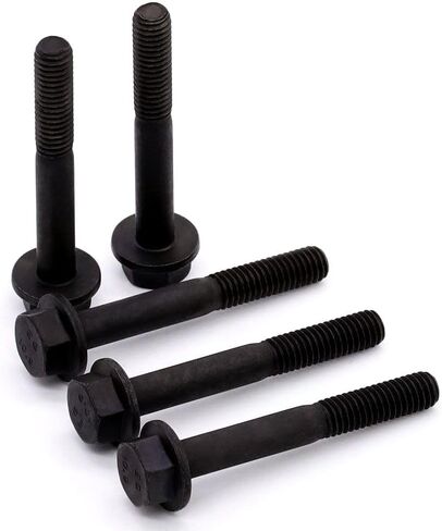 Glvaner M10-1.5 x 35mm Length (10 pcs) Alloy Steel Flanged Washer Head Hex Bolts, Extra-Large Washer Head, 10.9 Grade Black Oxide Finish GB5789 Full Thread in Saudi Arabia