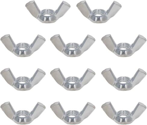 MroMax 8PCS 3/8"-16 Butterfly Wing Nuts Carbon Steel Zinc Plated Wing Nuts Silver Hand Twist Tighten Ear Wingnuts Fasteners Parts Wing-Nut for Mechanical Electronic Furniture Decoration in Saudi Arabia