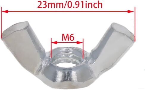 MroMax 8PCS 3/8"-16 Butterfly Wing Nuts Carbon Steel Zinc Plated Wing Nuts Silver Hand Twist Tighten Ear Wingnuts Fasteners Parts Wing-Nut for Mechanical Electronic Furniture Decoration in Saudi Arabia