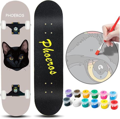 DIY Complete Skateboards- Standard Skateboards for Beginners Kids Boys Girls Teenager- 31''x 8''Canadian Maple Cruiser Pro Skate Board, Skateboards in Saudi Arabia