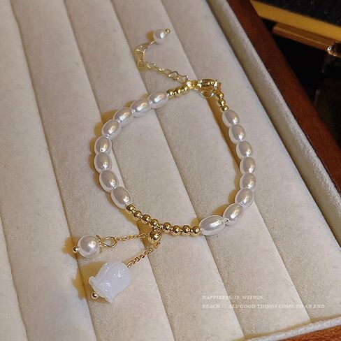 Choistily Pearl Bracelets for Women Cream White Pearl Bracelet Pearl Beaded Bracelets Trendy Boho Baroque Pearl Bracelet Gold Pearl Bracelet Minimalism Bracelets Pearl Jewelry for Teen Girls in Saudi Arabia
