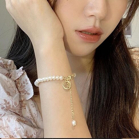 أساور اللؤلؤ choistily للنساء كريم اللؤلؤ الأبيض سوار اللؤلؤ مطرز الأساور العصرية بوهو الباروك سوار اللؤلؤ سوار اللؤلؤ الذهبي بساطتها أساور اللؤلؤ والمجوهرات للفتيات في سن المراهقة in Kuwait