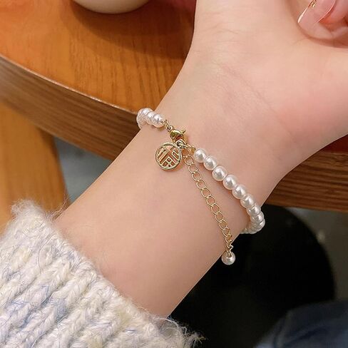 أساور اللؤلؤ choistily للنساء كريم اللؤلؤ الأبيض سوار اللؤلؤ مطرز الأساور العصرية بوهو الباروك سوار اللؤلؤ سوار اللؤلؤ الذهبي بساطتها أساور اللؤلؤ والمجوهرات للفتيات في سن المراهقة in Kuwait