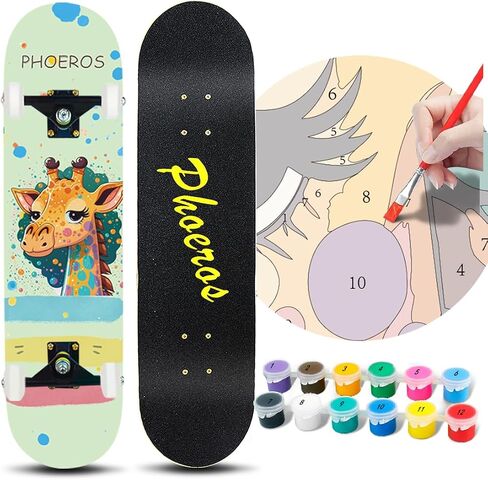 DIY Complete Skateboards- Standard Skateboards for Beginners Kids Boys Girls Teenager- 31''x 8''Canadian Maple Cruiser Pro Skate Board, Skateboards in Saudi Arabia