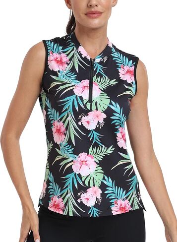 Golf Polo Shirts for Women Slim Fit Woman Sleeveless Sports Shirts Quick Dry Athletic Tank Tops for Tennis Work in Saudi Arabia