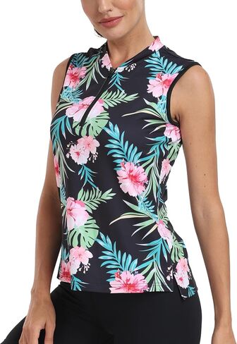 Golf Polo Shirts for Women Slim Fit Woman Sleeveless Sports Shirts Quick Dry Athletic Tank Tops for Tennis Work in Saudi Arabia