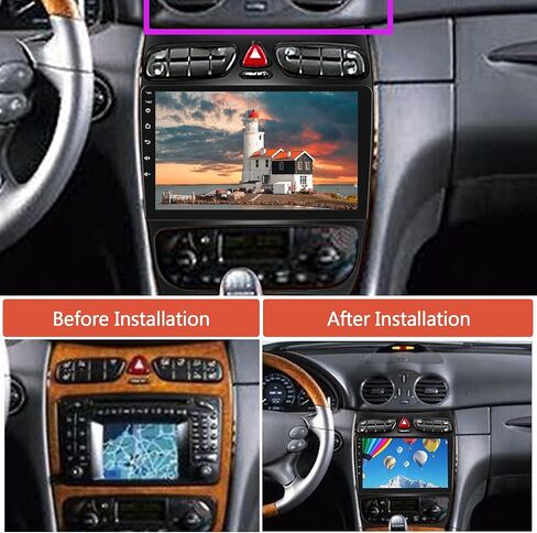 ستيريو سيارة أندرويد لمرسيدس بنز C كلاس W203 C200 C320 C350 CLK W209 S203 A209 2002-2005 2G 64G Apple Carplay، Rimoody 9 بوصة شاشة تعمل باللمس راديو السيارة مع نظام تحديد المواقع بلوتوث FM كاميرا احتياطية in Saudi Arabia
