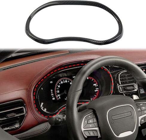 Carbon Fiber Dashboard Meter Panel Frame Cover Trim Interior Decoration Accessories for Dodge Durango (2014-2020) in Saudi Arabia