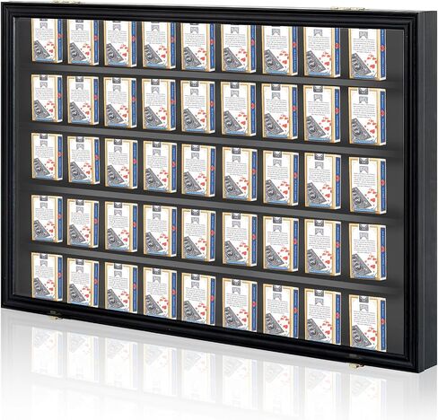حافظة عرض بطاقات اللعب مقاس 32.28 × 21.46 × 2.24 بوصة، إطار عرض بطاقات رياضية من الخشب الصلب يحمل 60 طابقًا من بطاقات البوكر القابلة للجمع، خزانة حائط قابلة للقفل، باب أكريليك للحماية من الأشعة فوق البنفسجية، أسود in Saudi Arabia