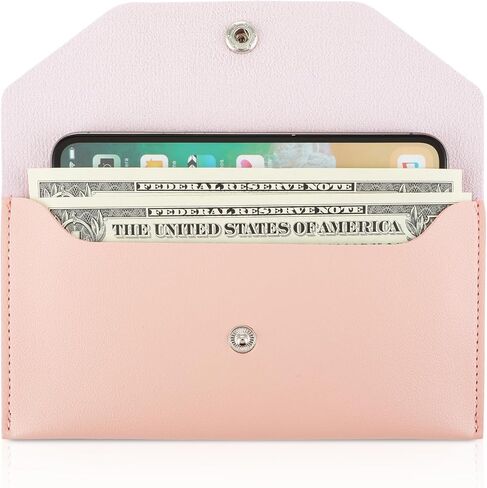 Cash Envelopes Bag, Money Bag Pouch PU Leacher Cash Money Pouch Cash Wallet Envelope, Reusable Budget Envelope for Wedding Birthday Graduation Cash Check Billing (Black) in Saudi Arabia