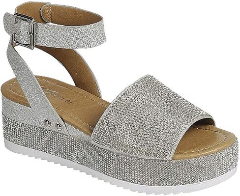 Women's Luxury Rhinestone Glitter Crystal Slide Footbed Platform Sandals in Saudi Arabia