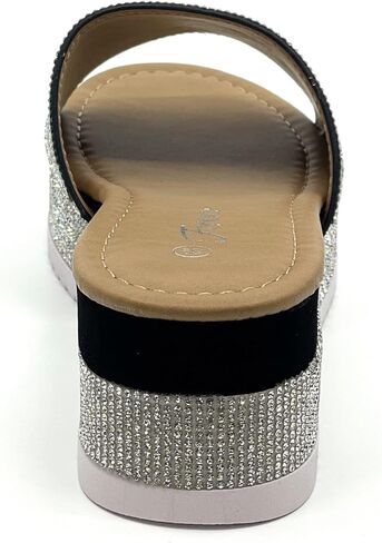 Women's Luxury Rhinestone Glitter Crystal Slide Footbed Platform Sandals in Saudi Arabia