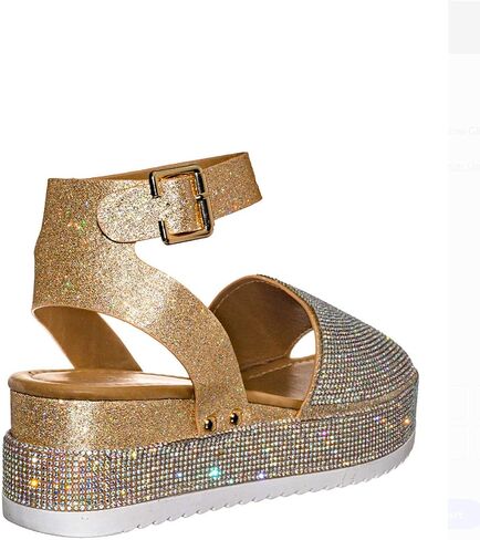 Women's Luxury Rhinestone Glitter Crystal Slide Footbed Platform Sandals in Saudi Arabia