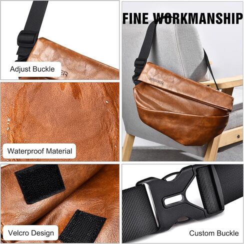 حقيبة حبال للرجال حقيبة الصدر بو الجلود حقيبة الكتف خفيفة حقائب الصدر Crossbody in Saudi Arabia