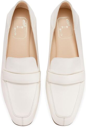 Loafers for Women Comfortable Air-Touch Foam Slip on Round-Toe Casual Dressy Mattress Flat Leather Women’s Flats- White, Black, Khaki 0.7’’ in Saudi Arabia